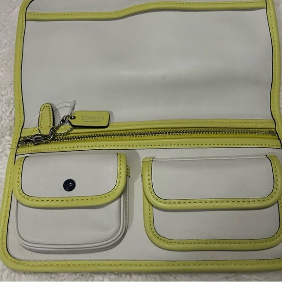 Coach White and Green Wristlet - Picture 3 of 9